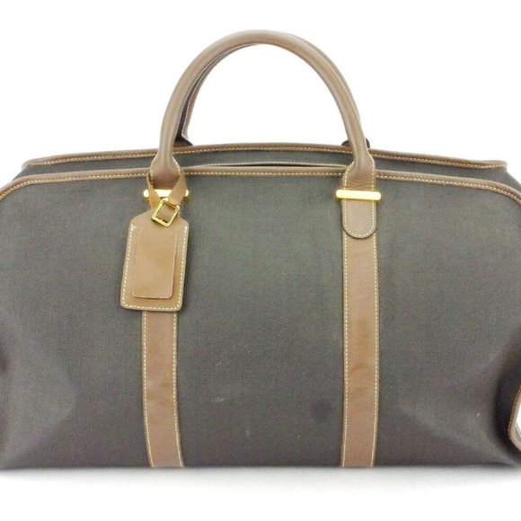 dunhill Boston bag herringbone PVC �~ leather Auth used T9929 - Picture 8 of 8